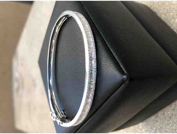14 Karat White Gold and Diamond Bangle Bracelet from XIV Karats LTD Beverly Hills