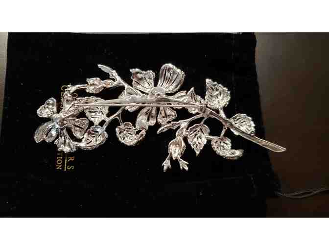 Joan Rivers Classics Collection Silvertone Flower Brooch
