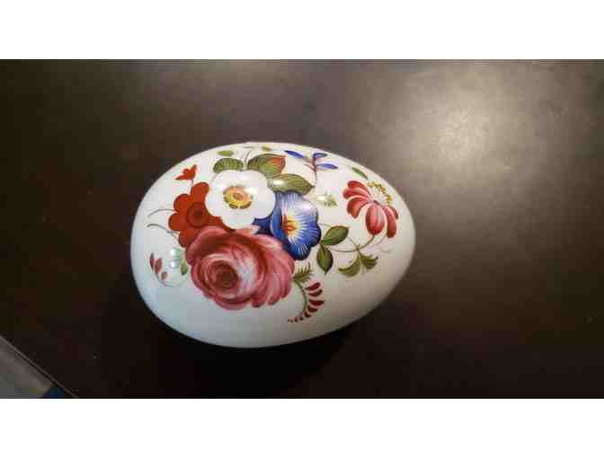 Limoges Egg Trinket Box with multi-colored Flowers