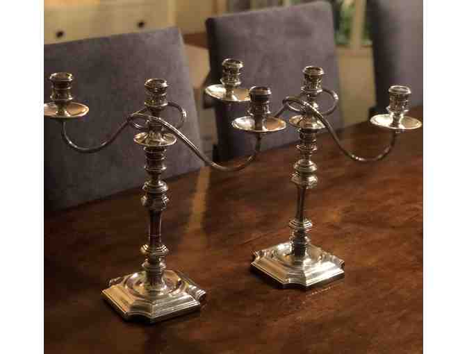 20th Century 3-Branch Silver Plated Candelabra - Photo 1