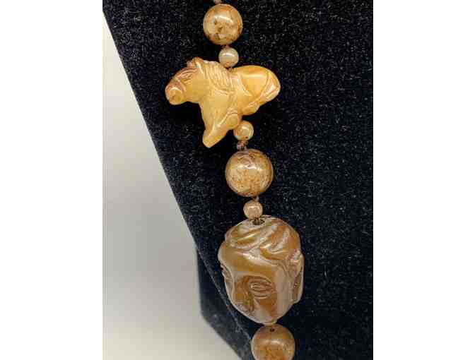 Brown Jade Necklace with Buddha