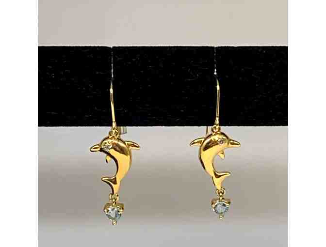 Gold Plated Sterling Silver Dolphin Earrings