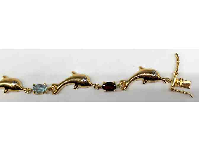 Gold Plated Sterling Silver Dolphin Bracelet