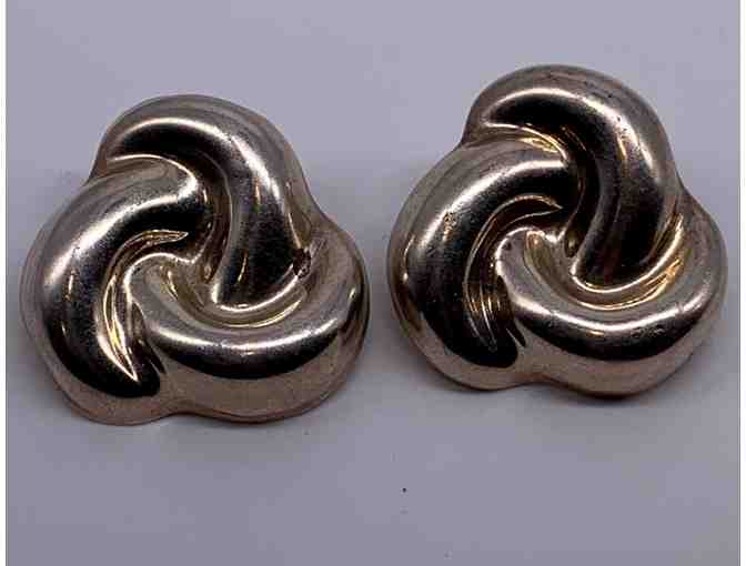 Sterling Silver 'Swirl' Earrings with Post Back
