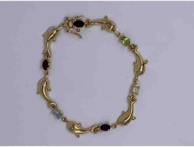 Gold Plated Sterling Silver Dolphin Bracelet