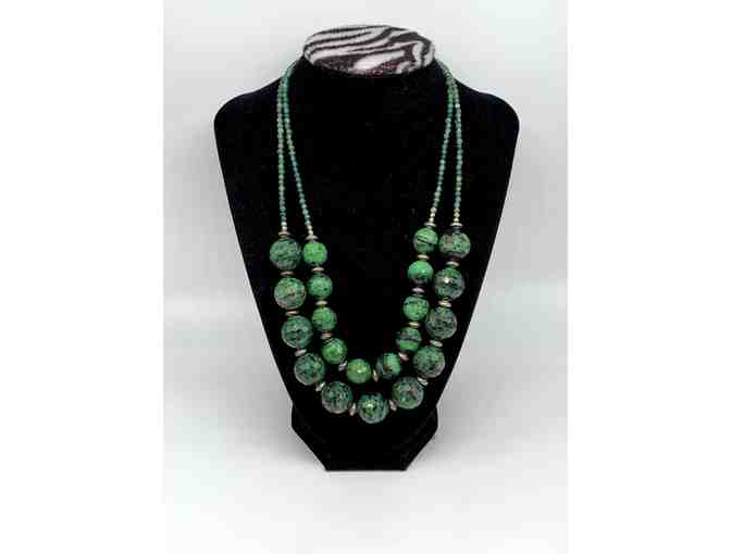 Green 'Ruby in Zoisite' Statement Necklace