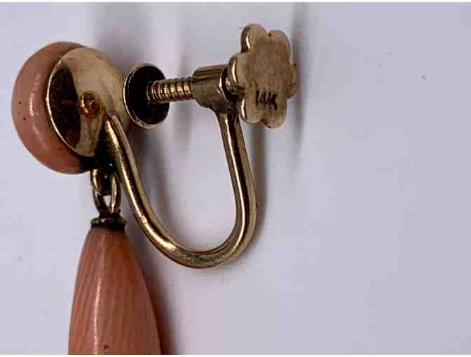 14KT Gold Screw Back Fire Opal Earrings