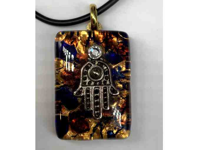 Murano Glass Hamsa Necklace