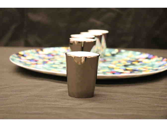 Bernardaud 'Infinity Mirrored Room' 2013 Large Platter with 5 Cups