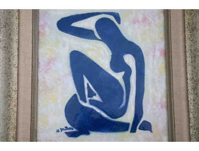Henri Matisse Nu Bleu Metal Plate Art with Decorative Frame