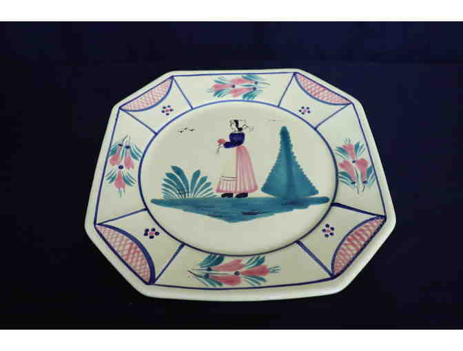 Hand Painted HB Quimper France Vintage Plate Set