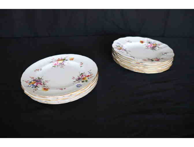 Set of 14 Royal Crown Derby English Bone China Dinner Plates