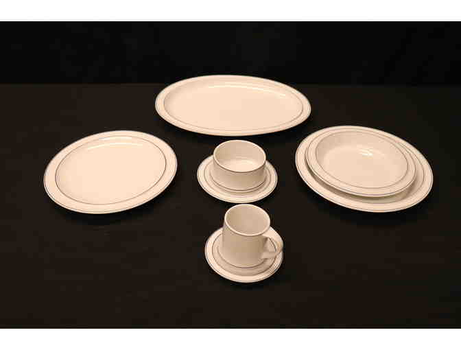 Set Of 12 Stettings of Vintage Langenthal China + Demi.tass (6) and serving plates (3) + E