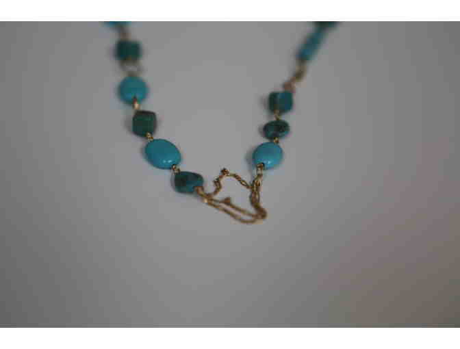 Turquoise and Gold Chan Luu Necklace with Tags