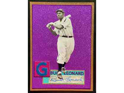 1952 Style Buck Leonard Baseball Card with Autograph