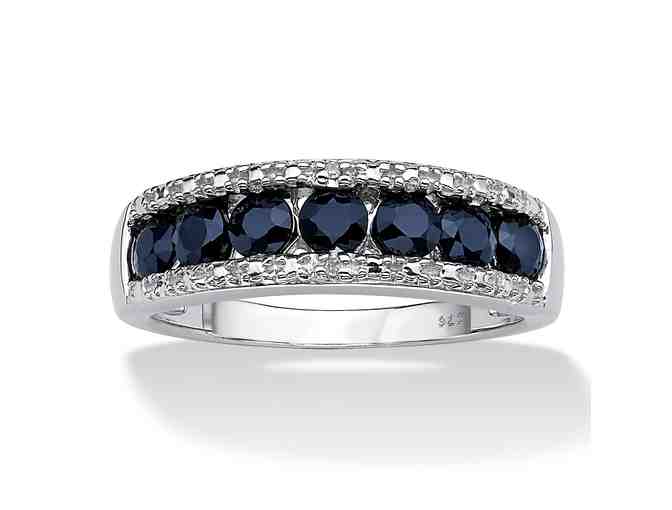 1.05 TCW Genuine Round Blue Sapphire And Diamond Accent Ring- Value $230