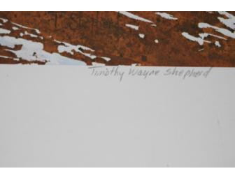 Snowy Furrows Print by Timothy Wayne Shepherd