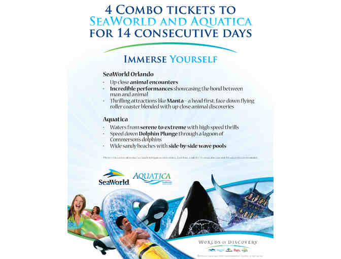 Four SeaWorld and Aquatica Combo Tickets