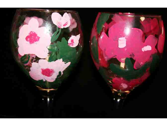 Hand Painted Wine Glasses for Two