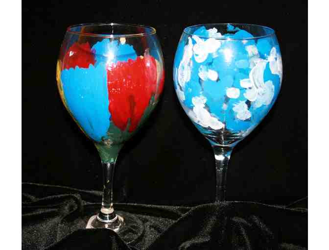 Hand Painted Wine Glasses for Two