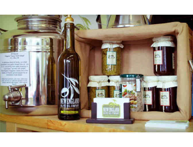 New England Olive Oil Company offering Tasting and Take Home Carrier with 3 bottles