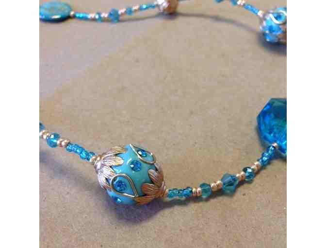 Handmade Necklace (Blue and Gold)