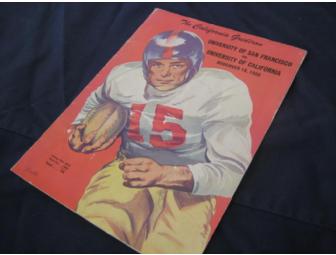 1950 Football Program, Cal vs. University of San Francisco and stuffed brown bear toy