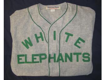 Ebbets Field, Denver White Elephants Flannel Jersey Size L