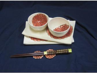 Handmade Ceramic Sushi Tray Set
