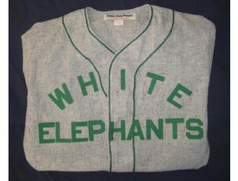 Ebbets Field, Denver White Elephants Flannel Jersey Size L