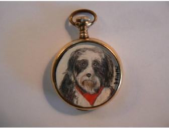 Miniature Portrait of Your Animal in an Antique Pocket Watch Case
