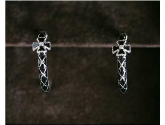 Zasha Enamel Earrings with Cross Design
