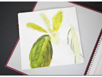 Second Grade -Orchid Portfolio and Framed Ceramic Orchid