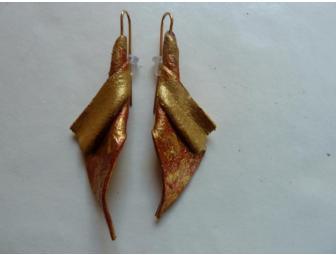 Hand Formed Leather Earrings by Vernell Jordon