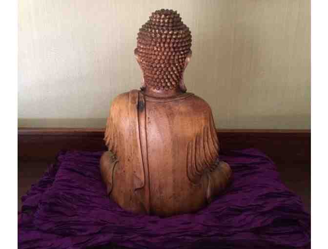 Cambodian Buddha + Purple Silk Scarf from Tamaryn Design
