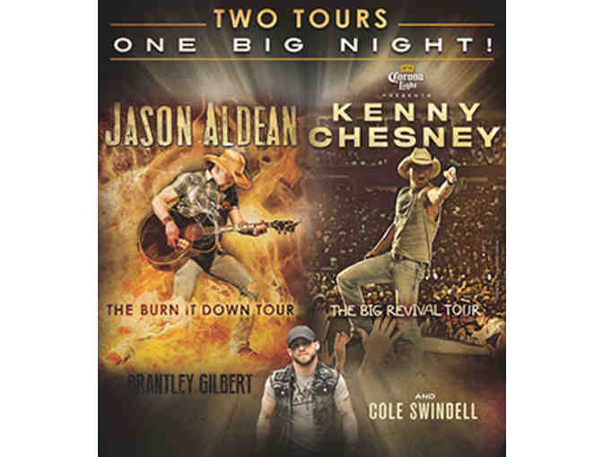 Kenny Chesney and Jason Aldean's concert tickets for 2 at Target Field