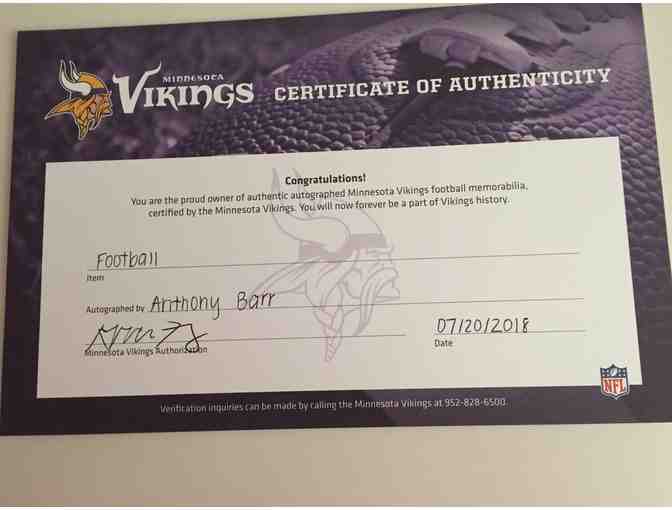 Minnesota Vikings Linval Joseph Authentic Autographed Football
