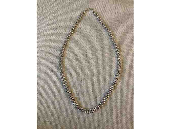 Necklace - 1/4 Carat Diamond Collar Necklace, Platinum Overlay, 16 inches