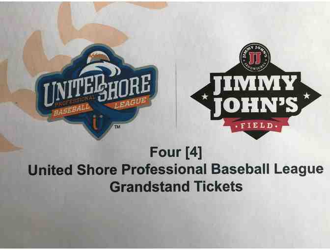 Four (4) United Shore Professional Baseball League Grandstand Tickets