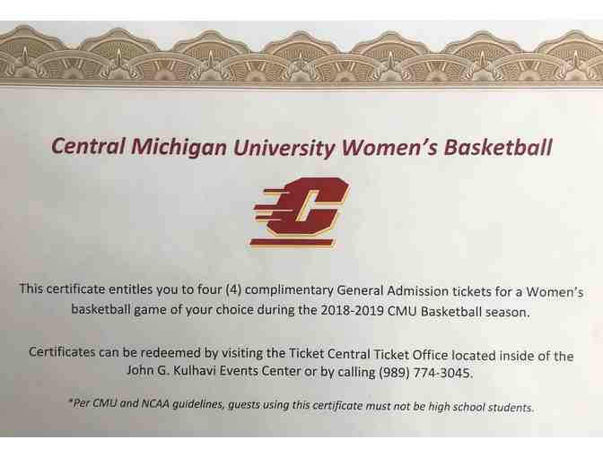 Central Michigan University: 4 General Admission Tickets for a Women's Basketball Game