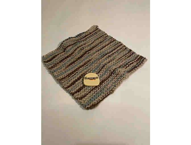 Wash cloth and pin with 3 trees