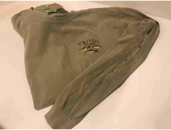 Trout T-Shirt, Embroidered, Size Large - Long sleeve