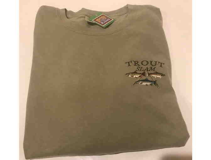 Trout T-Shirt, Embroidered, Size Large - Long sleeve