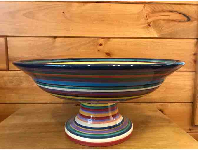 Decorative Large Striped Bowl