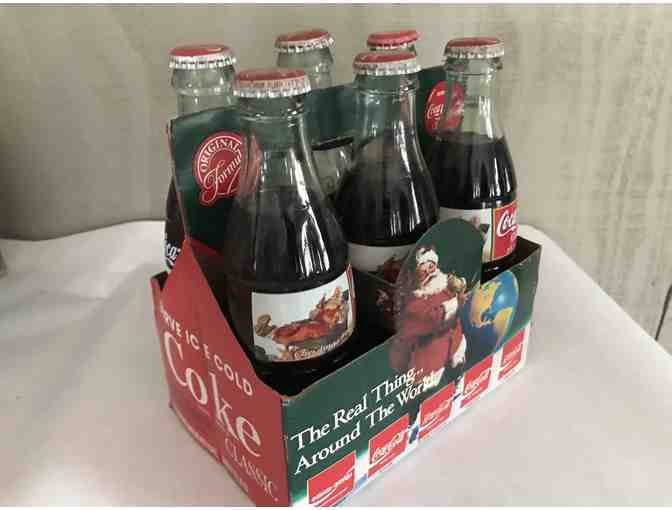 Vintage 1996 Christmas Coca Cola Classic Collectible Bottles in Original Carton