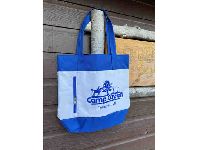 Camp Cavell Canvas BLUE Tote Bag