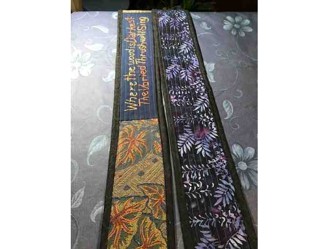 The Varied Thrush Handmade Quilted Guitar Strap