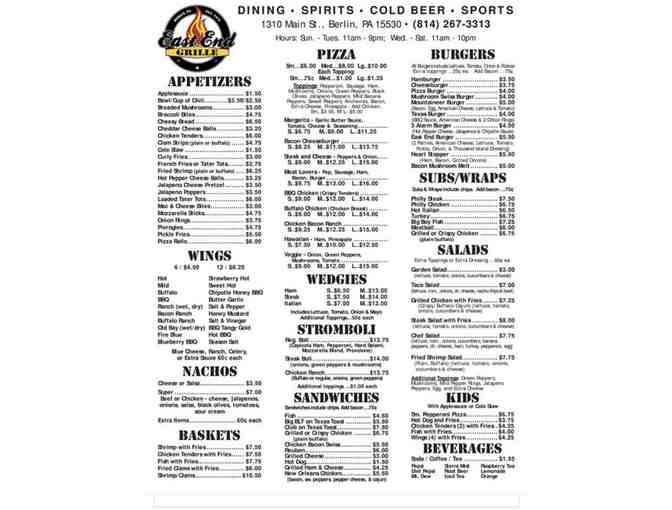 East End Grille Gift Certificate