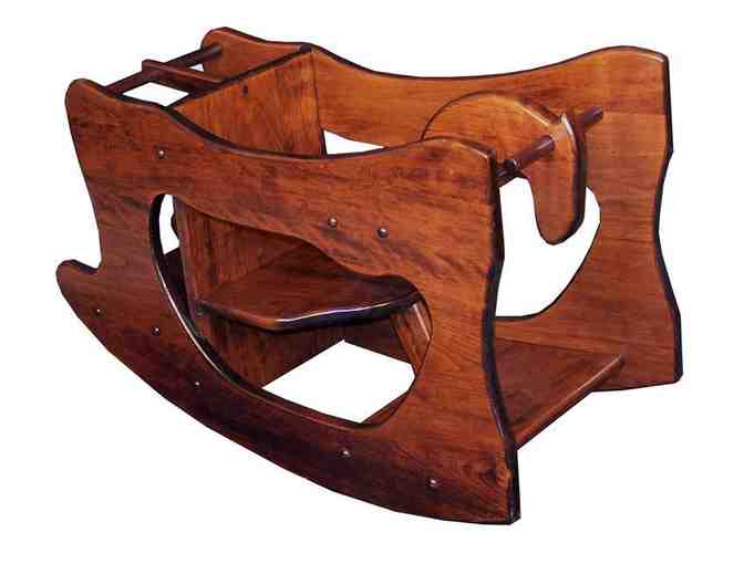 Amish Hardwood Three-in-One Highchair Rocker and Desk