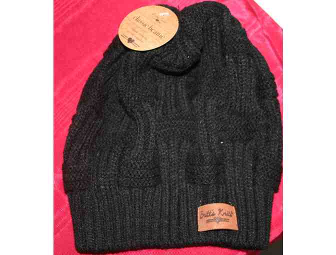Black Tote with Beanie
